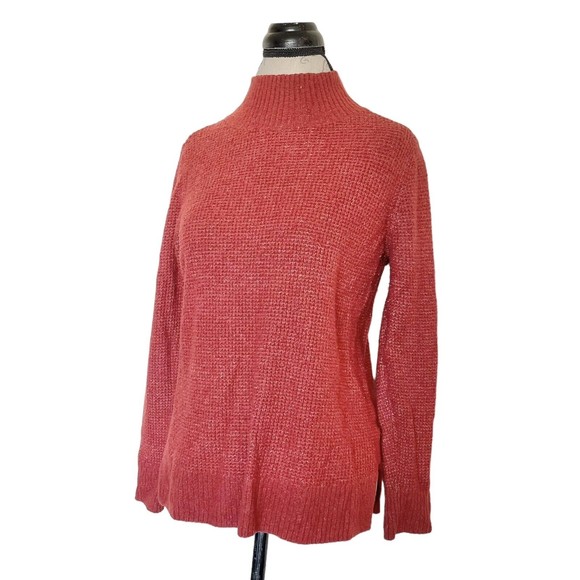 Old Navy Womens Sweater Sz Medium High Neckline Mock Thick Knit Honeycomb Autumn - Picture 2 of 12